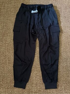 Adidas Y-3 Sport Uniform Pants Twill Black Wide Leg Rayon Cargo Men's Size Large